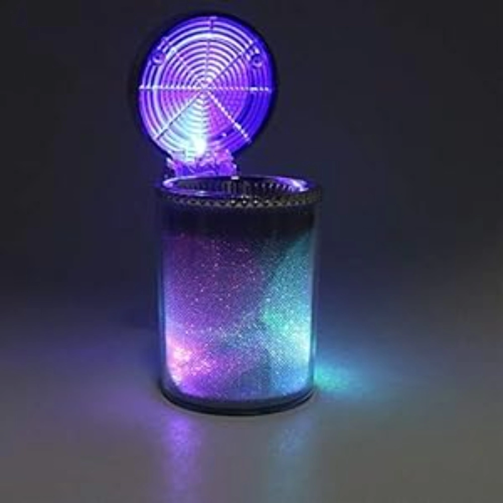 Generic Designer Car Ash Tray Ashtray With Blue Led Light & Rainbow Colors (Multicolor)