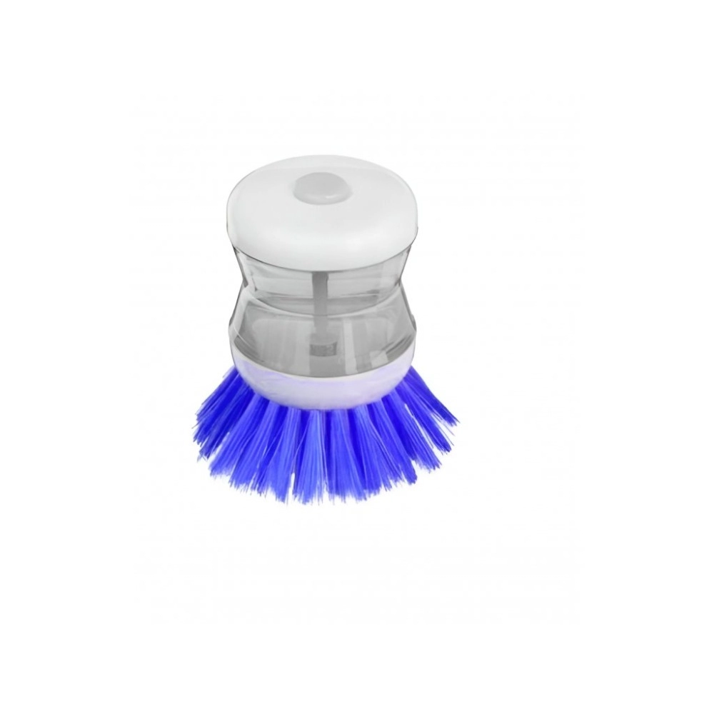 Generic Pack Of_2 Plastic Wash Basin Brush Cleaner With Liquid Soap Dispenser (Color: Assorted) - Image 2