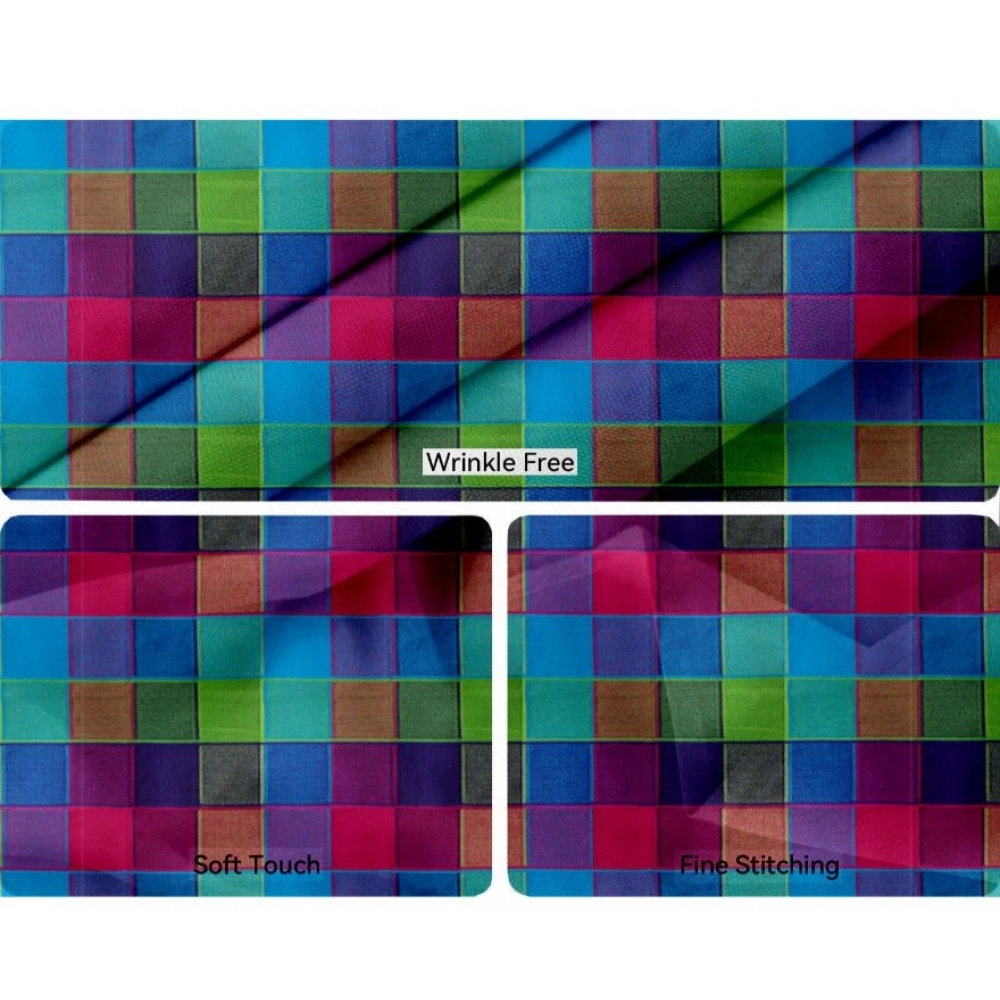 Generic Checked Cotton Place Mats Sets (Multicolor) - Image 2