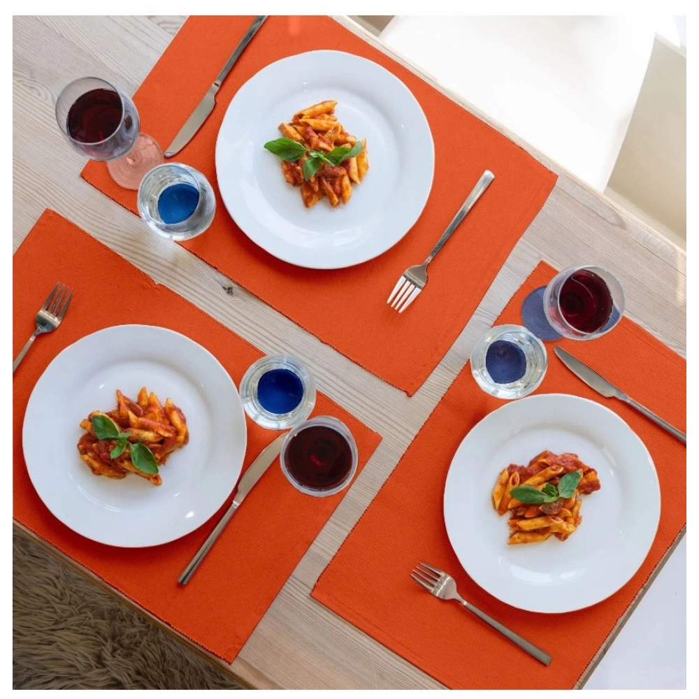 Generic Ribbed Cotton Place Mats Sets (Orange) - Image 5