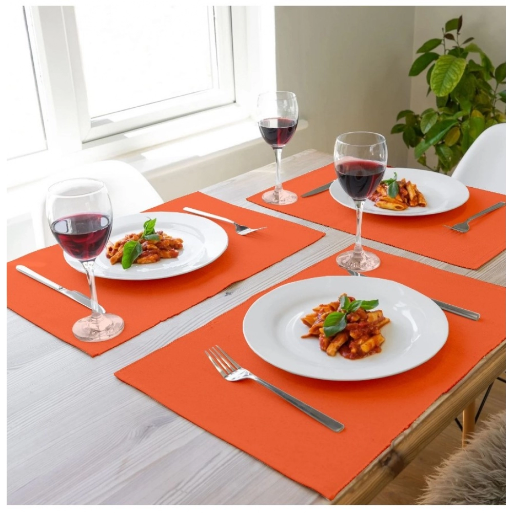 Generic Ribbed Cotton Place Mats Sets (Orange) - Image 6