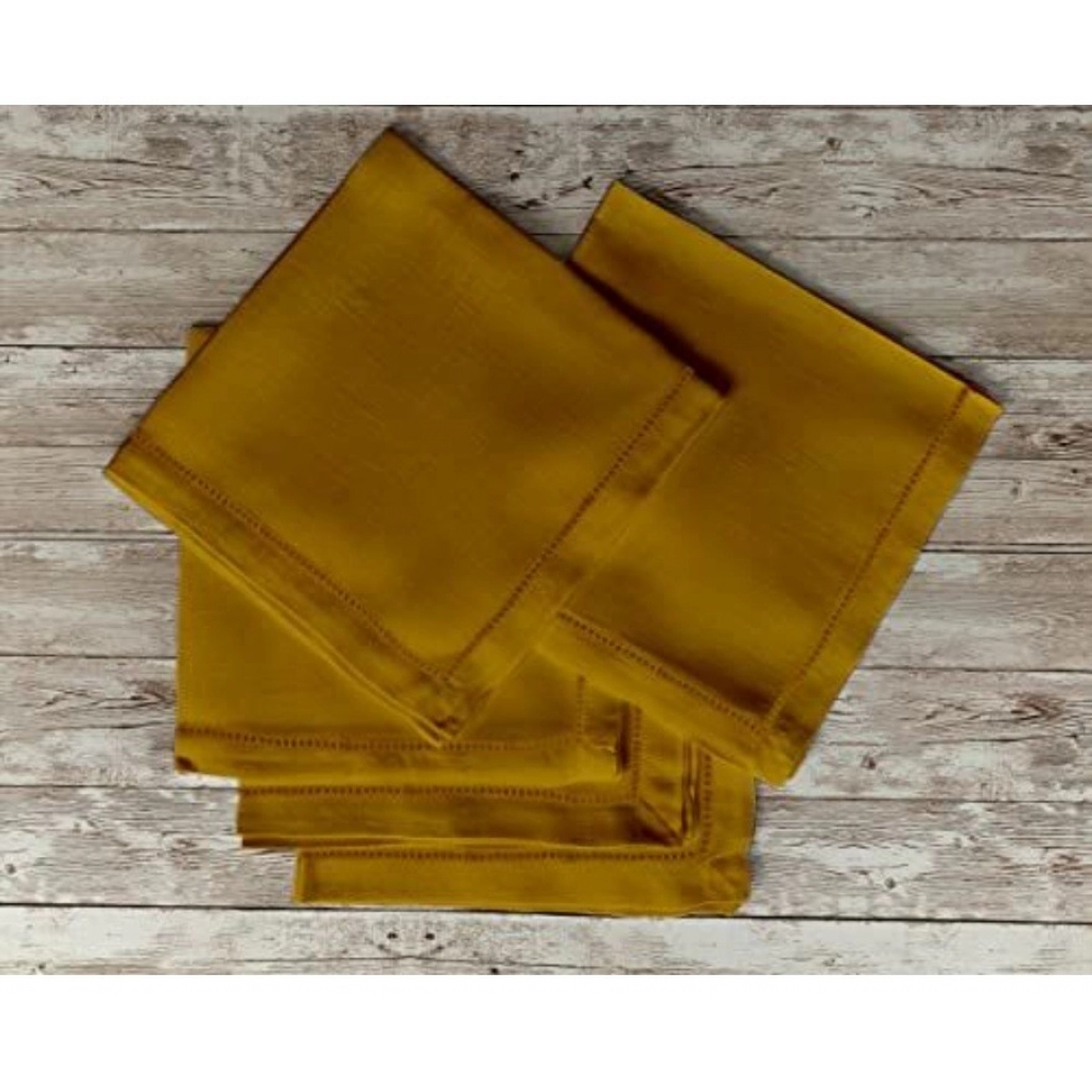Generic Solid Cotton Napkins Sets (Mustard) - Image 5