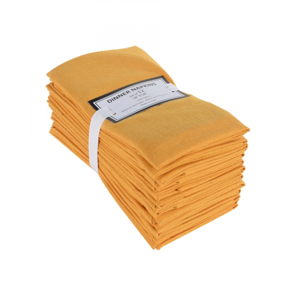 Generic Solid Cotton Napkins Sets (Dark Yellow) - Image 3