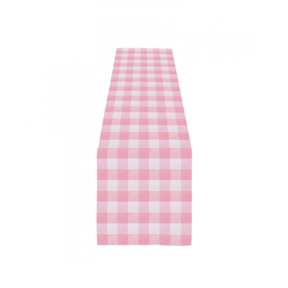 Generic Checked Cotton Table Runners (Baby Pink) - Image 5
