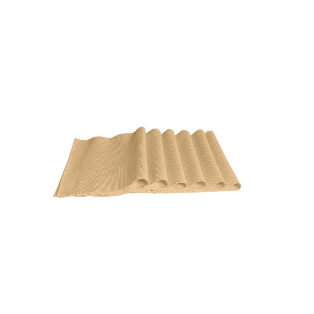 Generic Ribbed Cotton Place Mats Sets (Beige)