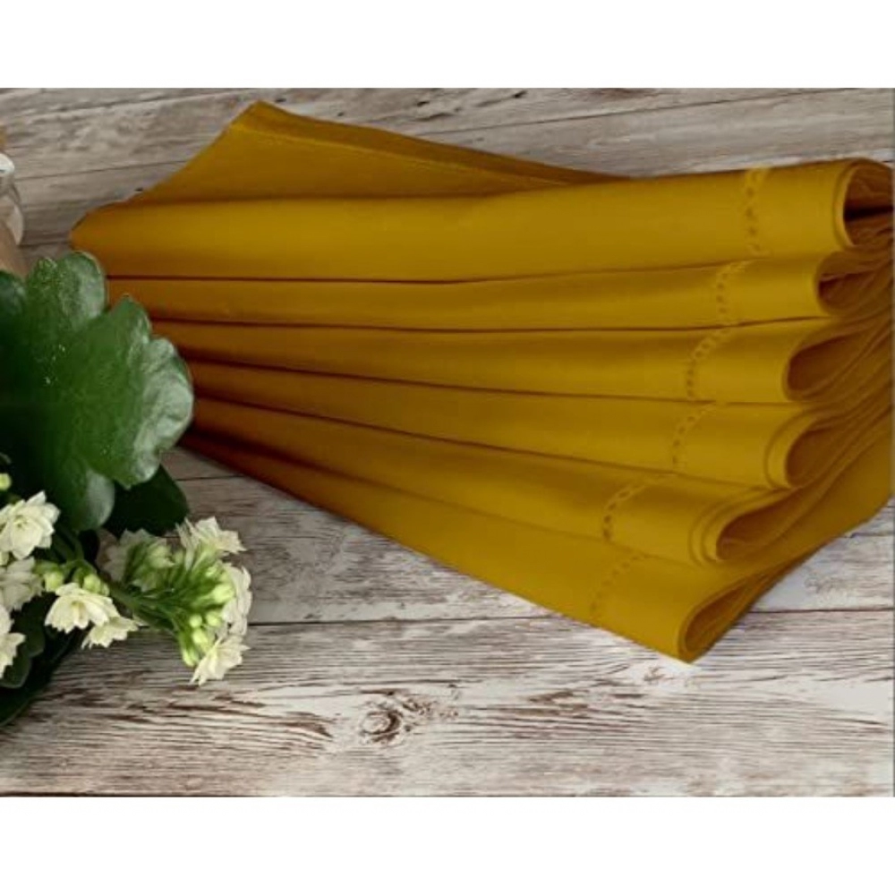 Generic Solid Cotton Napkins Sets (Mustard) - Image 2