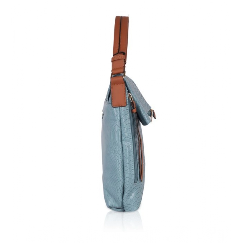 Generic Women's Faux Leather Textured Sling Bag (Blue) - Image 5
