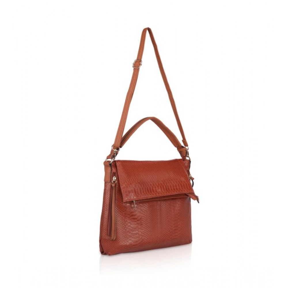 Generic Women's Faux Leather Textured Sling Bag (Brown ) - Image 2