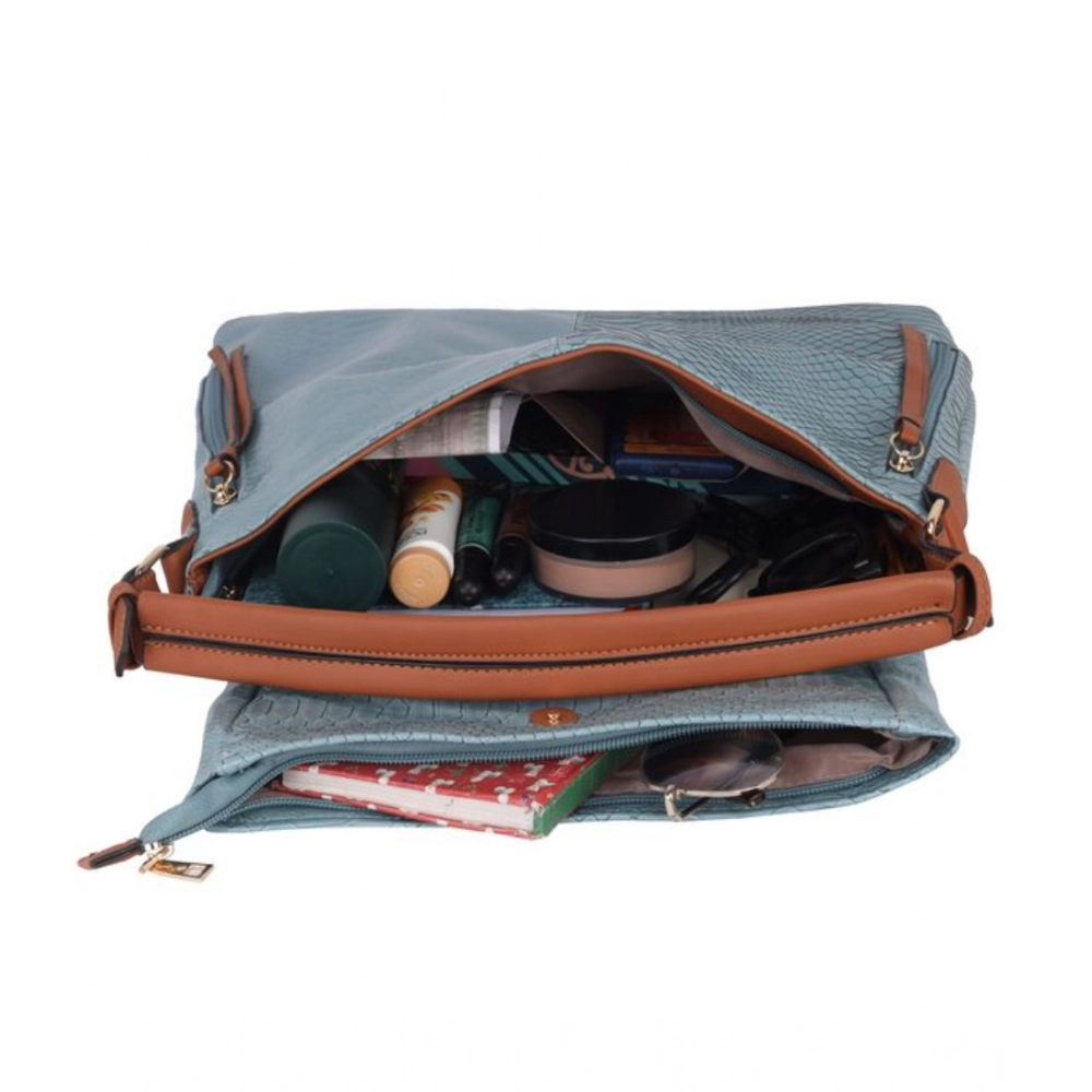 Generic Women's Faux Leather Textured Sling Bag (Blue) - Image 2