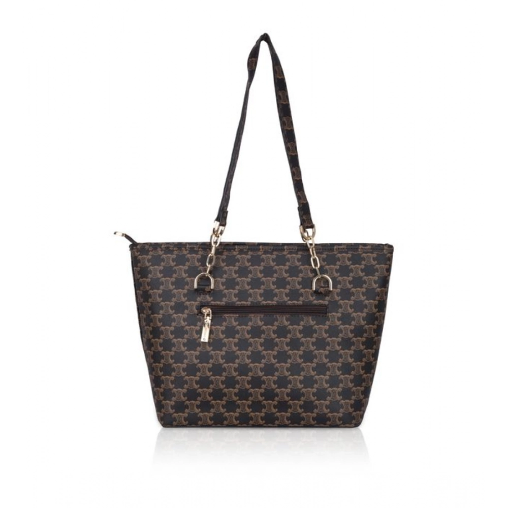 Generic Women's Faux Leather Printed Tote Bag (Brown) - Image 4