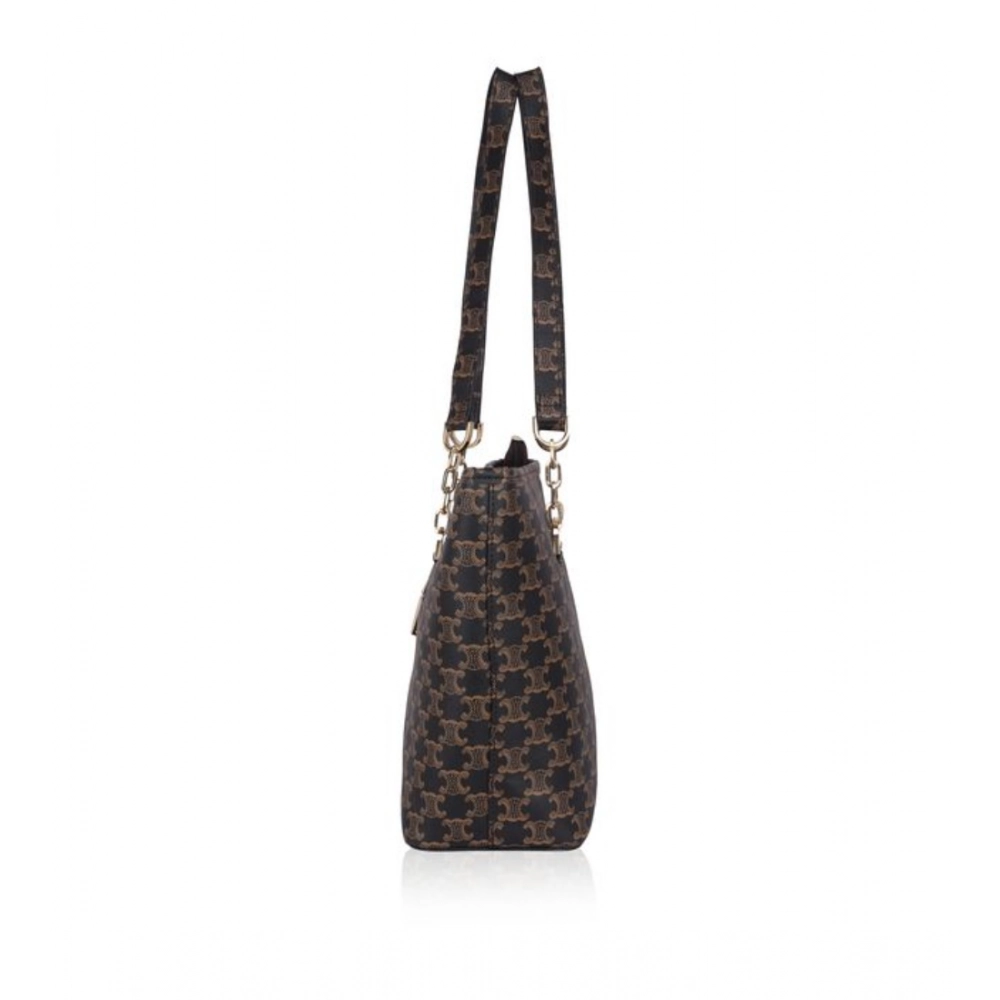Generic Women's Faux Leather Printed Tote Bag (Brown) - Image 5