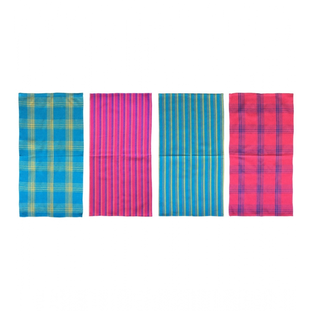 Generic Pack Of_4 Cotton Checkered Kitchen Towel Sets (Multicolor, Size: 15x25 In) - Image 2