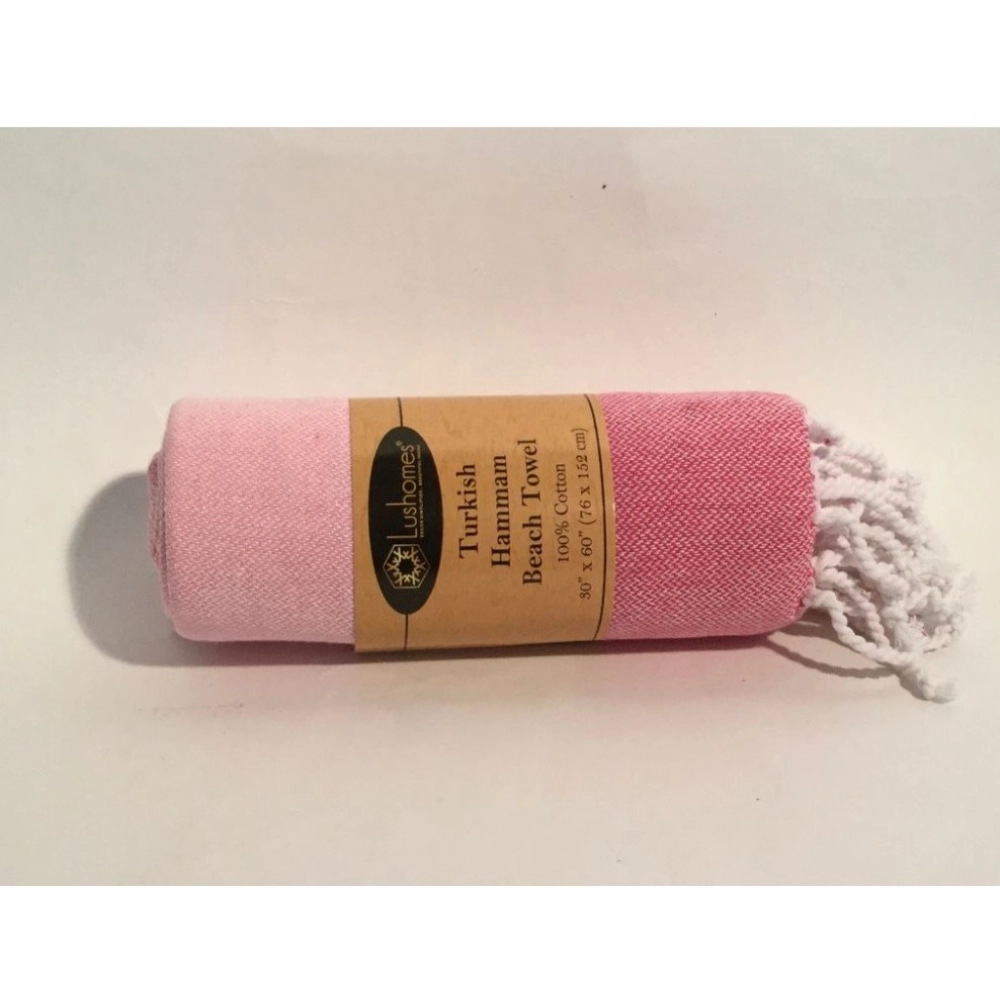 Generic Cotton Striped Bath Towels (Rose, Size: 30x59 In) - Image 2
