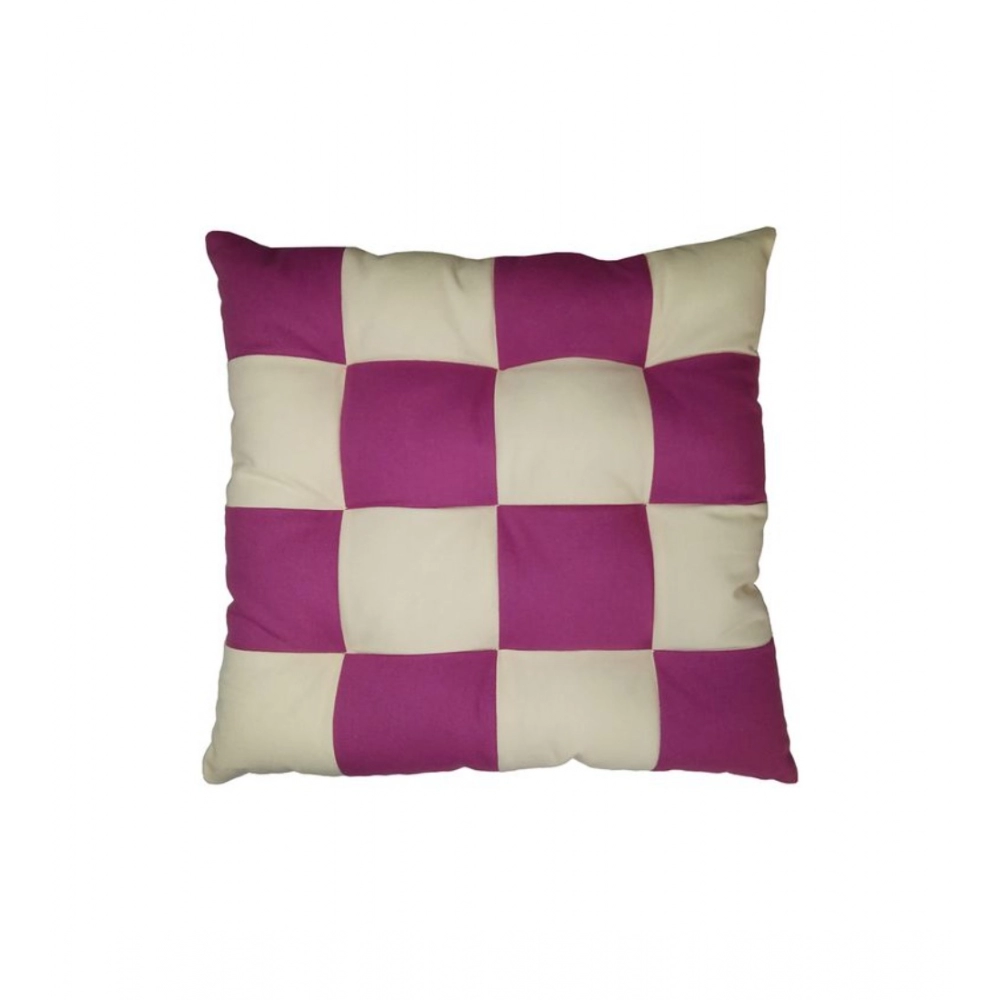 Generic Cotton Blended Solid Chair Cushions (Purple & White, Size: 16x16 In) - Image 4