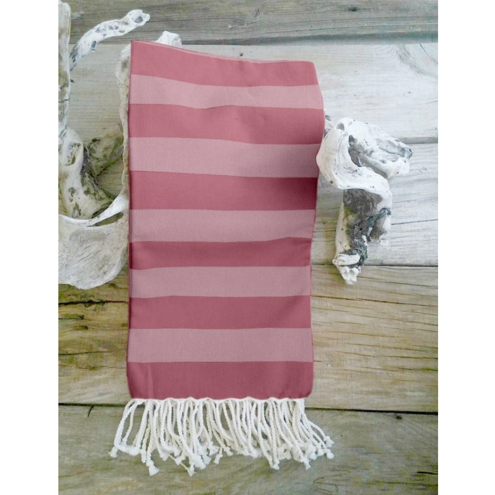 Generic Cotton Striped Bath Towels (Rose, Size: 30x59 In) - Image 4