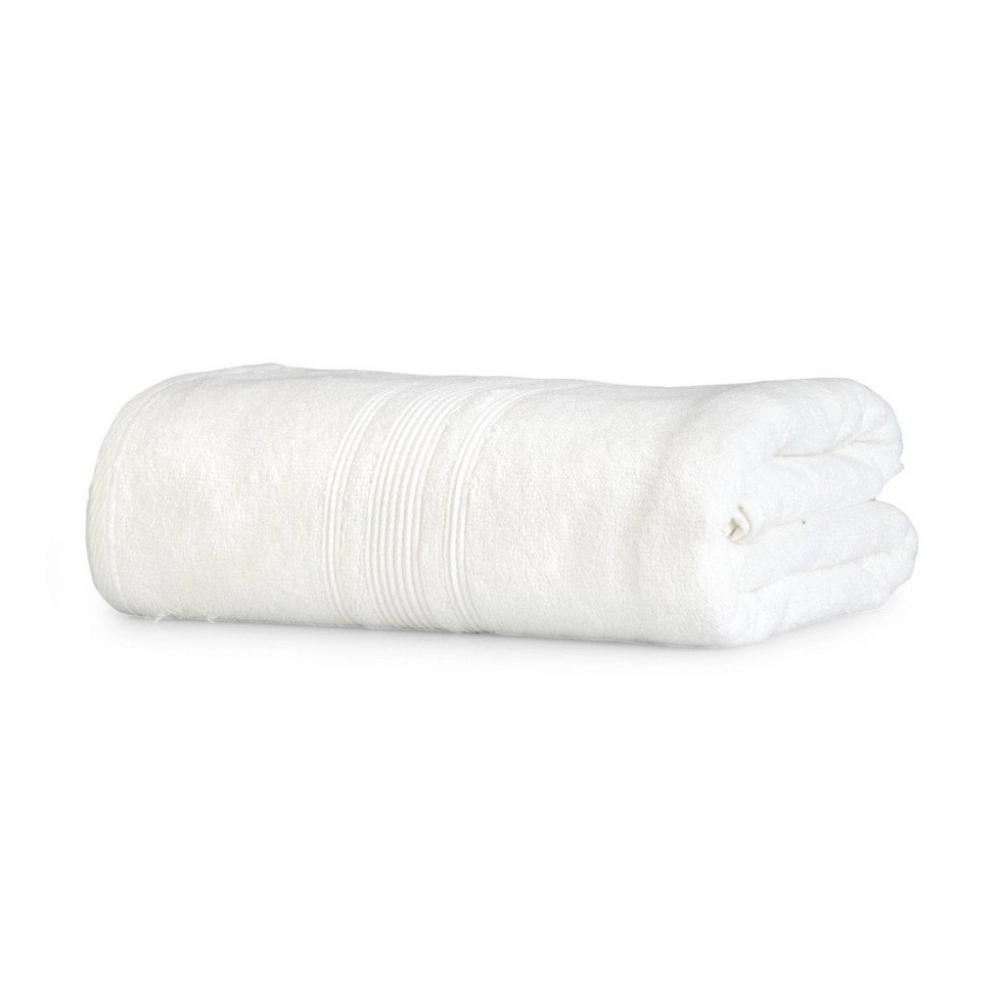 Generic Cotton Striped Bath Towels (Off-white, Size: 35x71 In) - Image 3