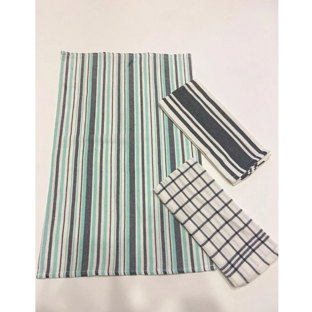 Generic Pack Of_6 Cotton Checkered Kitchen Towel Sets (Grey, Size: 18x28 In) - Image 2