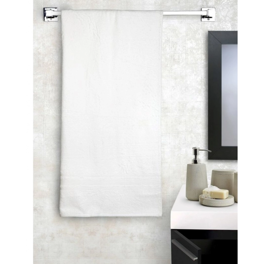 Generic Cotton Striped Bath Towels (Off-white, Size: 35x71 In) - Image 4