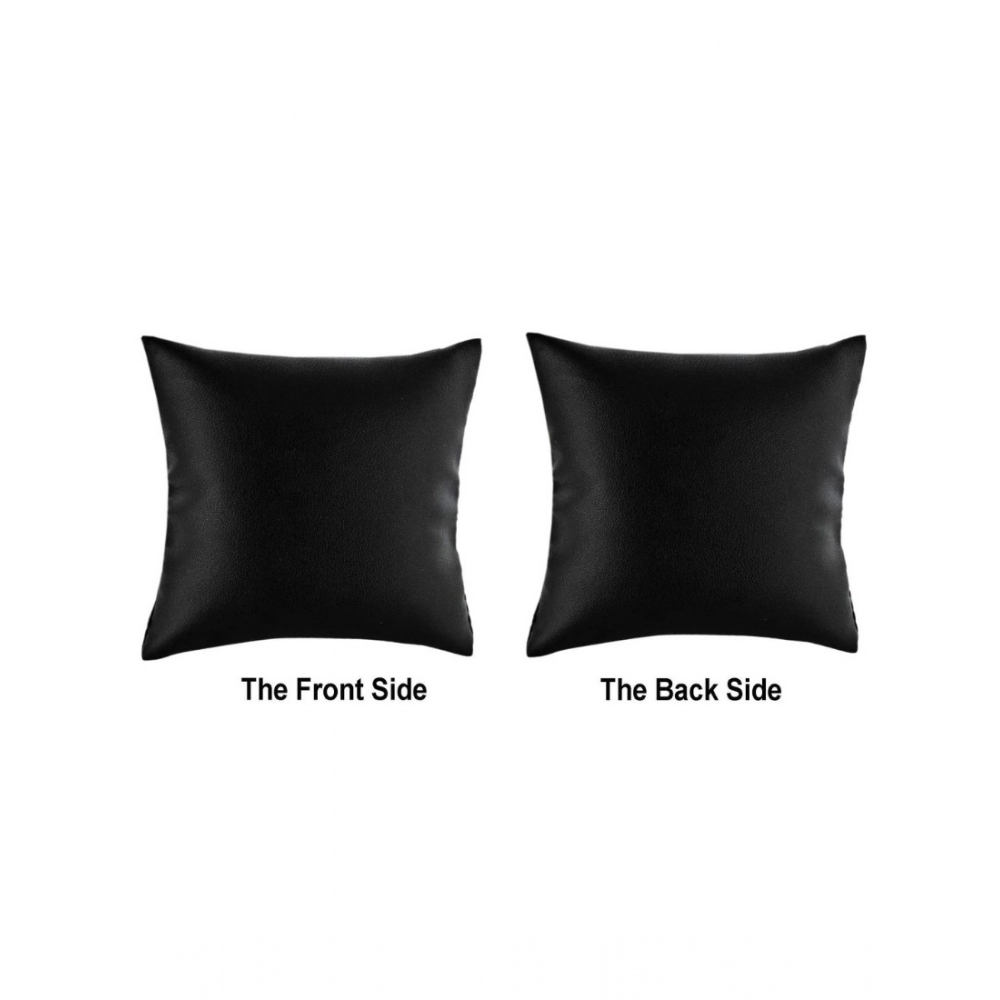 Generic Pack Of_6 Polyester Solid Car Pillow Sets (Black, Size: 12x12 In) - Image 3