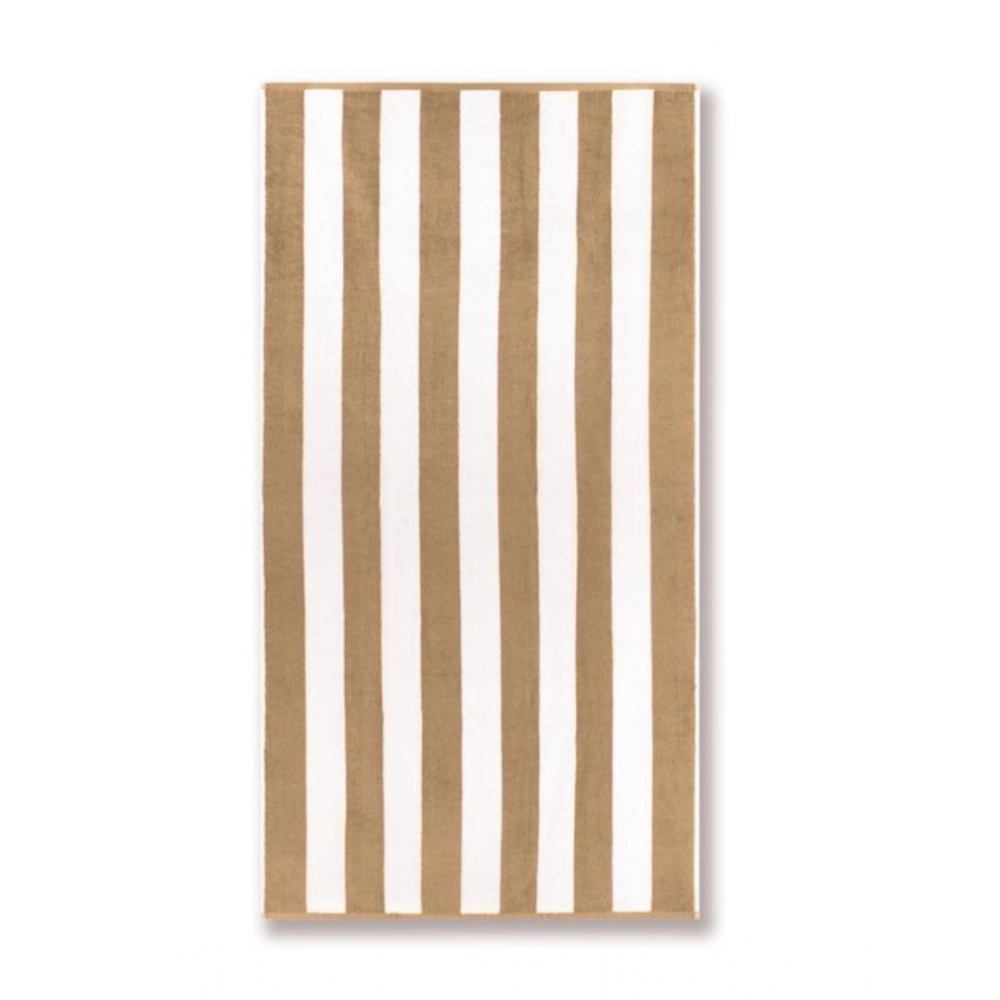 Generic Cotton Striped Bath Towels (Beige & White, Size: 36x71 In)