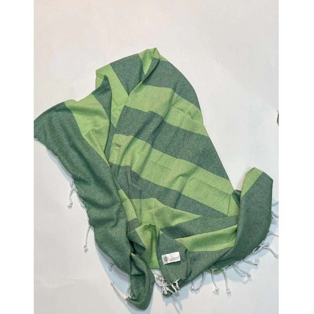 Generic Cotton Striped Bath Towels (Green, Size: 30x59 In) - Image 3