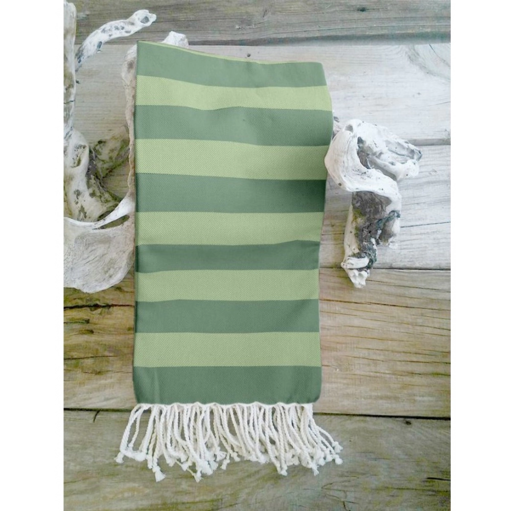 Generic Cotton Striped Bath Towels (Green, Size: 30x59 In) - Image 4