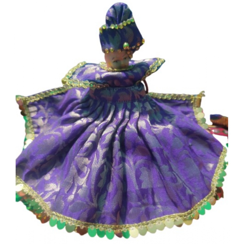 Generic Laddu Gopal Silk Dress Size: 0 To 6 (Blue) - Image 2