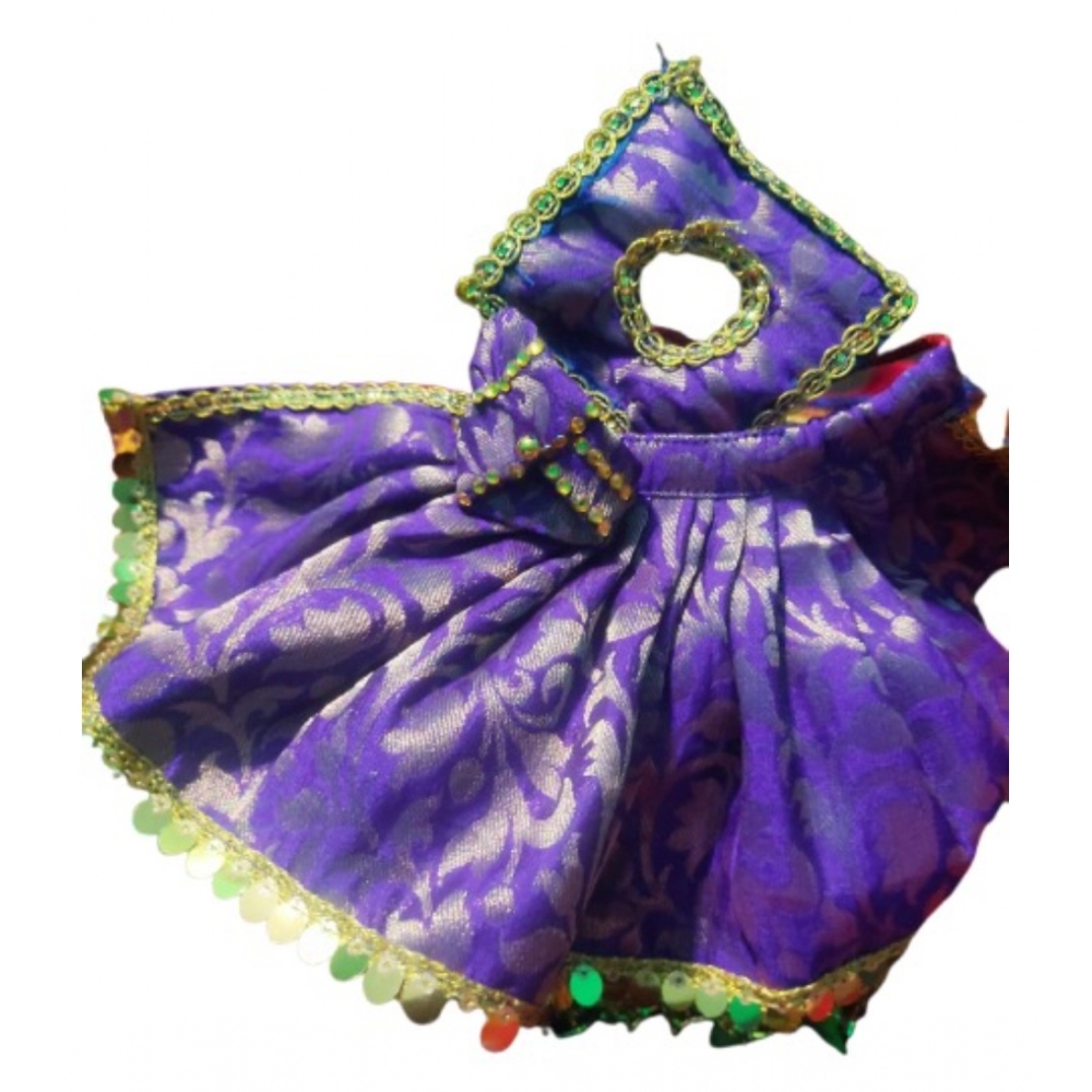 Generic Laddu Gopal Silk Dress Size: 0 To 6 (Blue) - Image 3