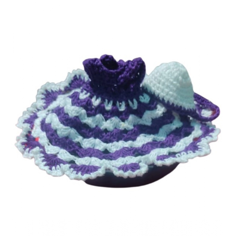 Generic Laddu Gopal Tharad Dress Size: 0 To 6 (White-Lavender) - Image 2