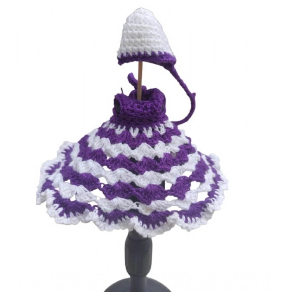 Generic Laddu Gopal Tharad Dress Size: 0 To 6 (White-Lavender) - Image 3