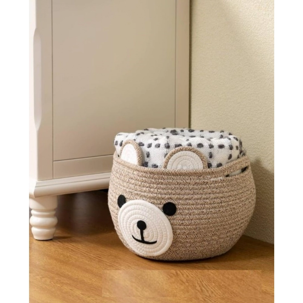 Generic Cotton Bear Shaped Storage Baskets Pack of 1 (Mix) - Image 2