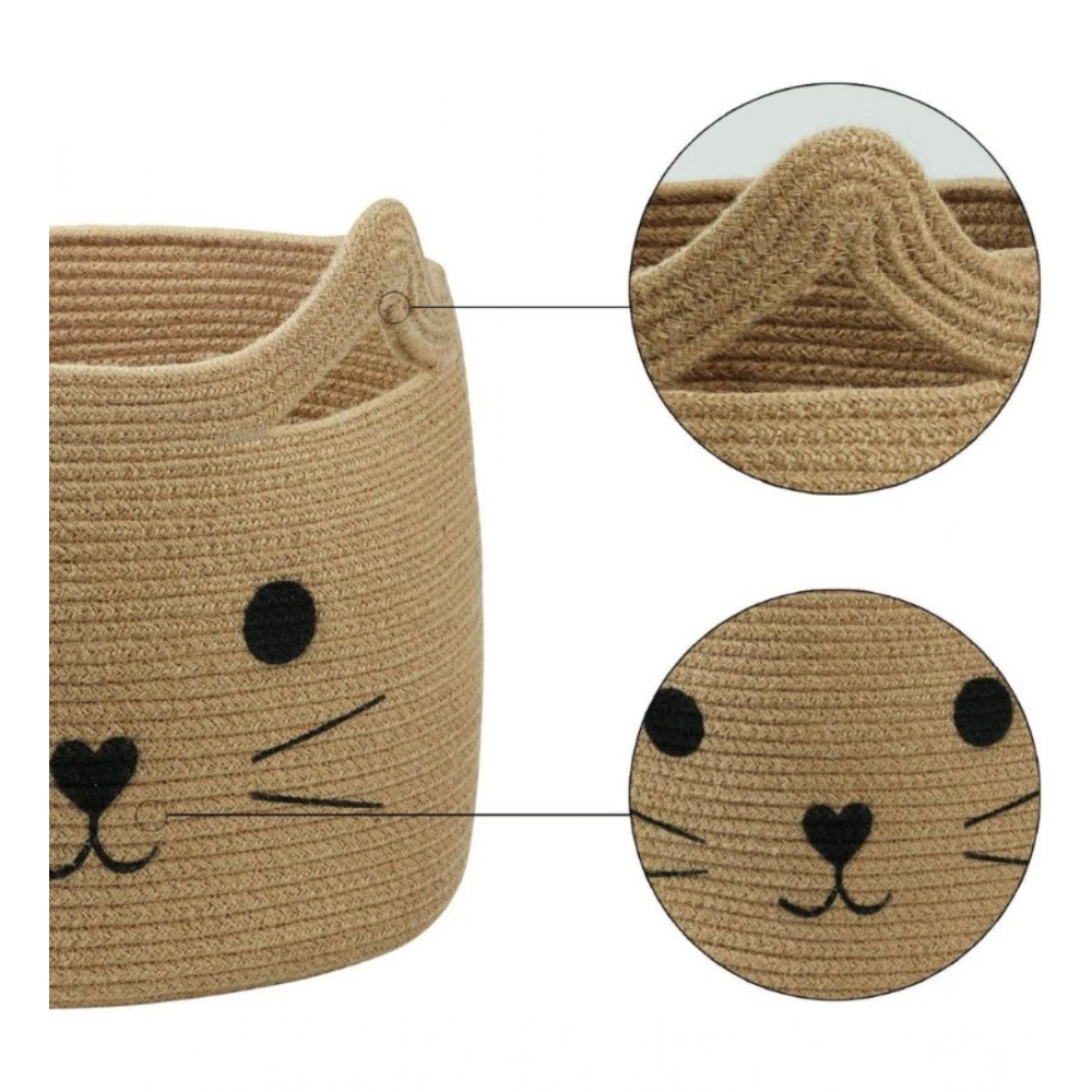 Generic Cotton Large Storage Cat Basket 15x11 Inch Pack of 1 (Beige) - Image 3