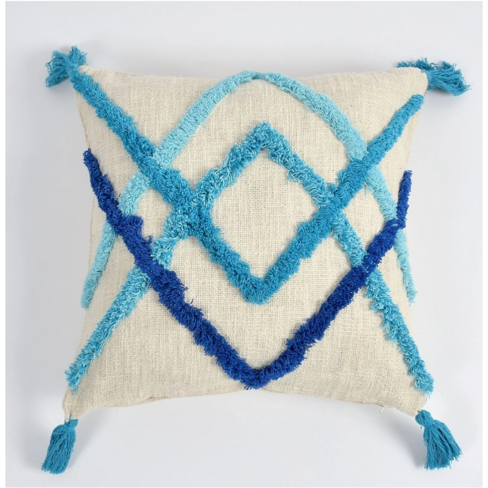 Generic Cotton Tufted Cushion Pillow Cover 16x16 Inch Pack of 2 (Slug Double) - Image 3