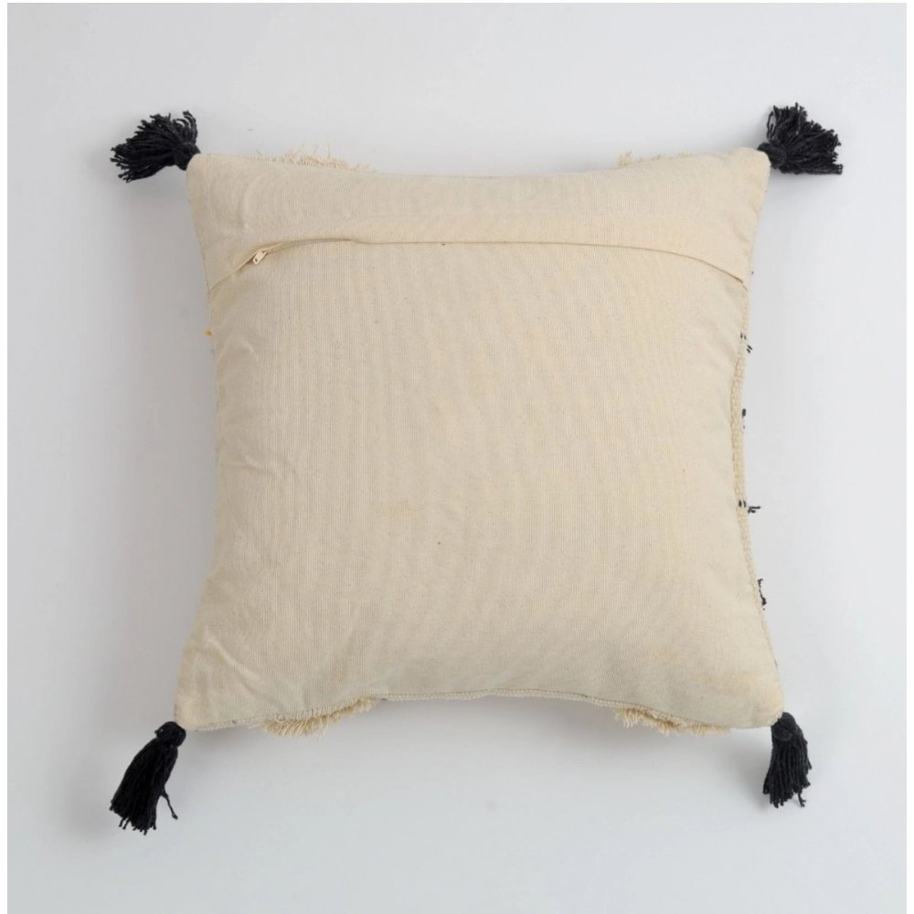 Generic Cotton Handcrafted Pit Loom Cushion Cover 16x16 Inch Pack of 2 (Black) - Image 3
